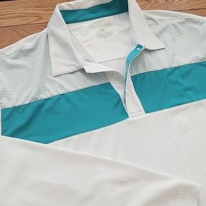 🌄NWOT🌄SAN SOLIEL Teal /White Shirt🌄🌄